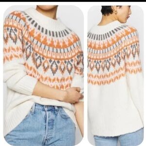 Aerie Oversized Fair Isle Chunky Knit Fairisle Sweater Small